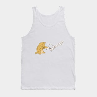 Cat playing with a skeleton Tank Top